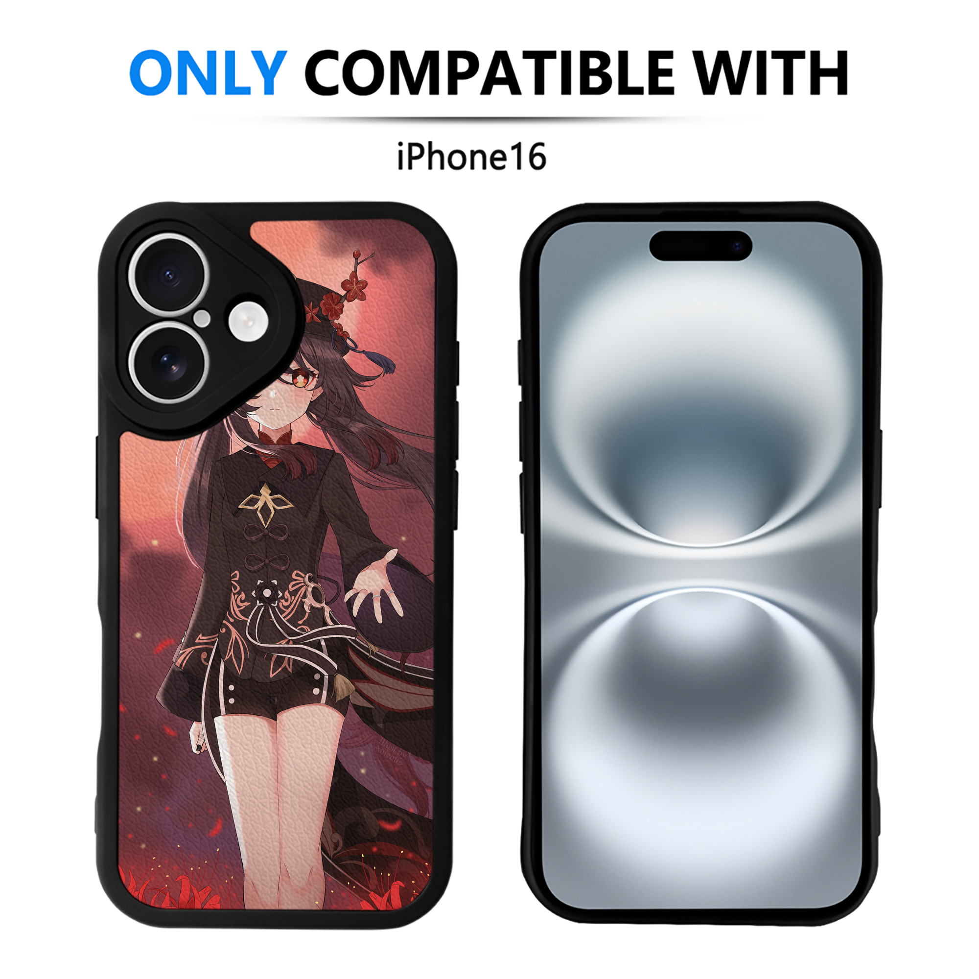 げんし神 genshin 【iPhone 16シリーズ対応】シリコンスマホケース（レザー調） 材質：シリコン